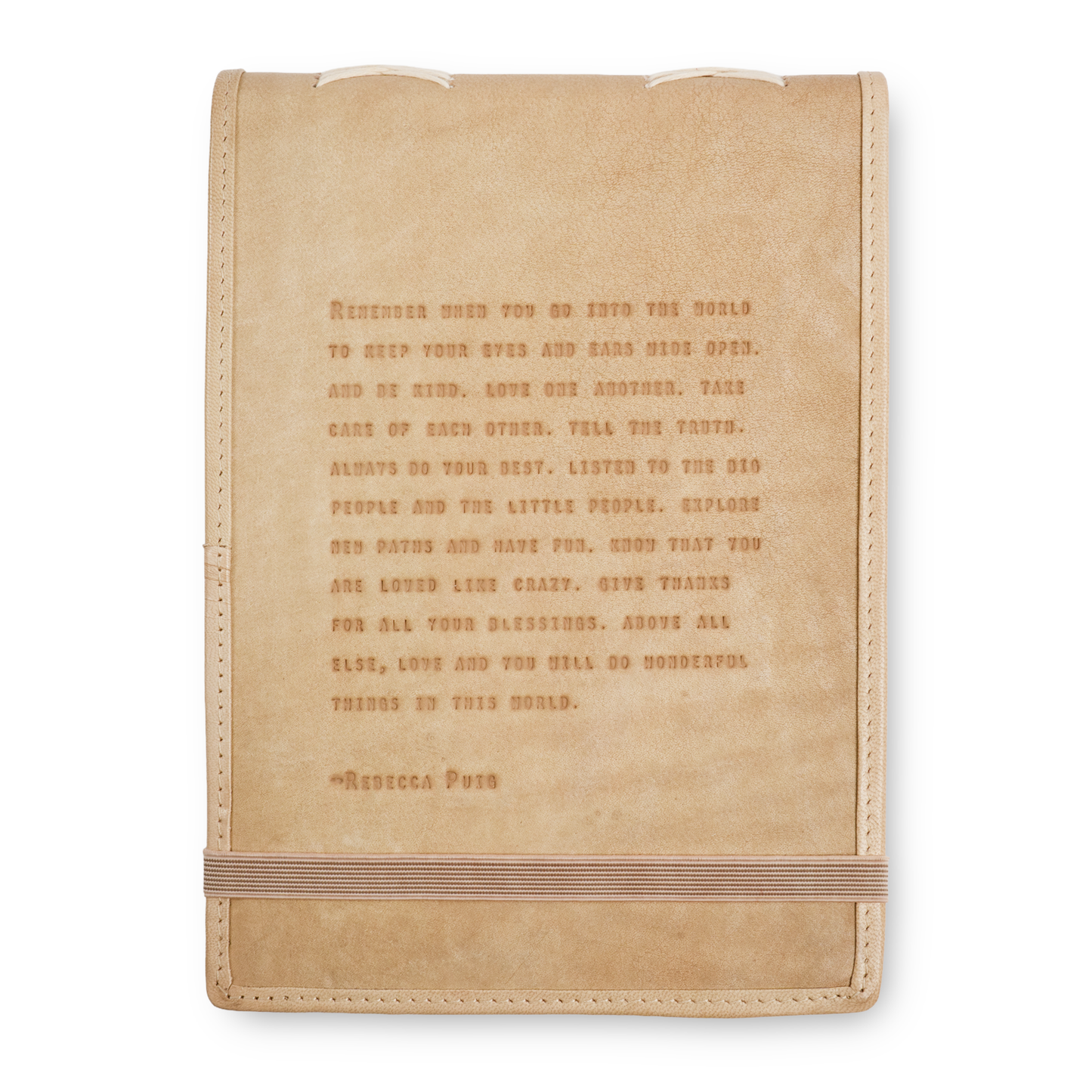 Large Remember When (Rebecca Puig) Leather Journal - Honey
