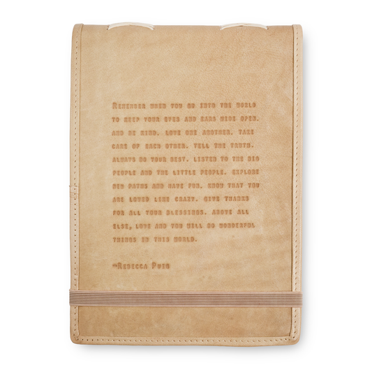 Large Remember When (Rebecca Puig) Leather Journal - Honey