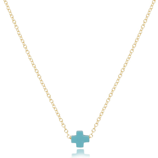 16" Necklace Signature Small Cross