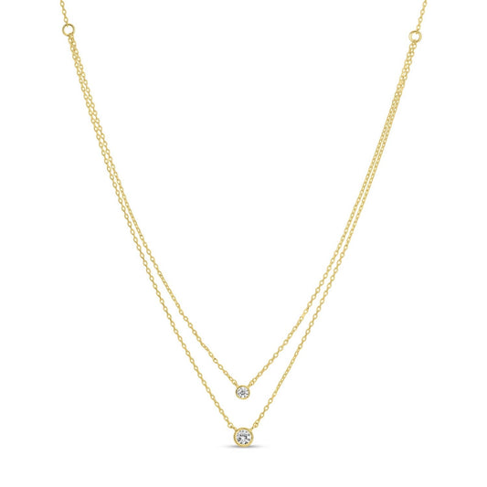 Double Layer Appeal Framed Cz Necklace
