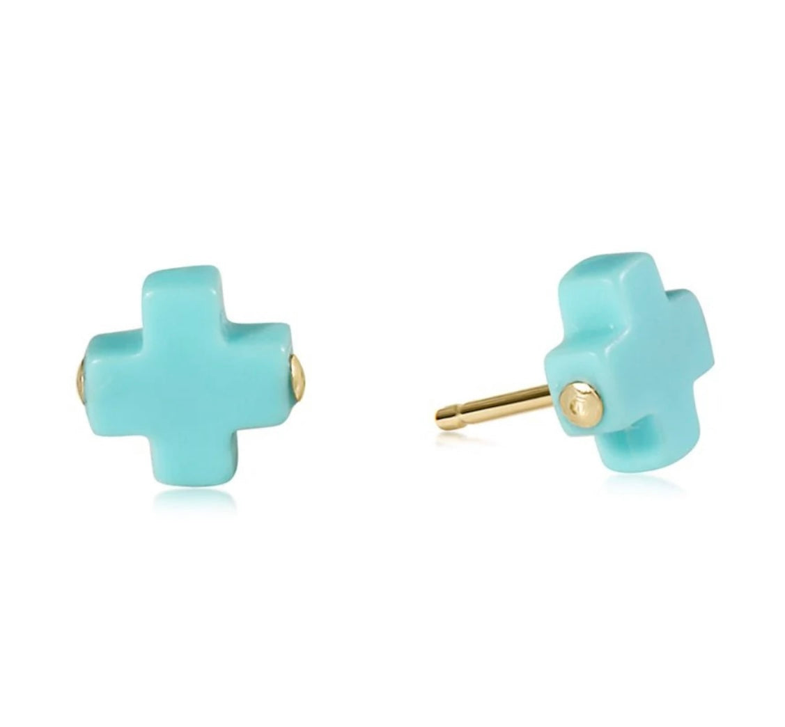 Signature Cross Stud Earrings (Multiple Colors to Choose From)