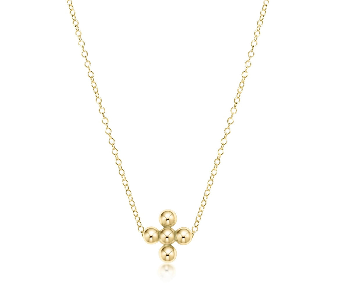 Classic 3mm Beaded Signature Cross Necklace