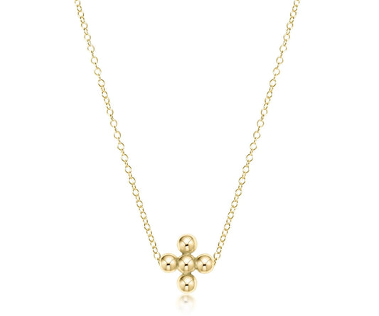 Classic 3mm Beaded Signature Cross Necklace