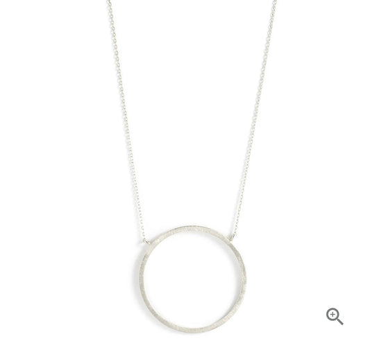 Simple Etched Circle Necklace
