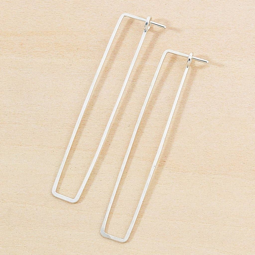 Column (skinny rectangle) Minimal Hoop Earrings