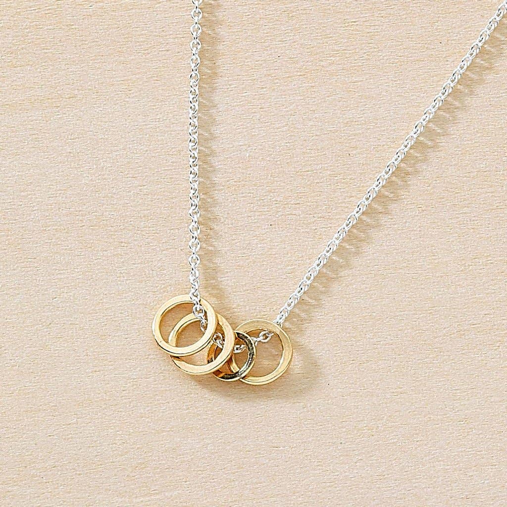 Cluster Necklace - Sterling Silver Chain Gold Filled Circles