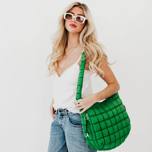 Carmen Quilted Hobo Tote Bag - 3 Colors