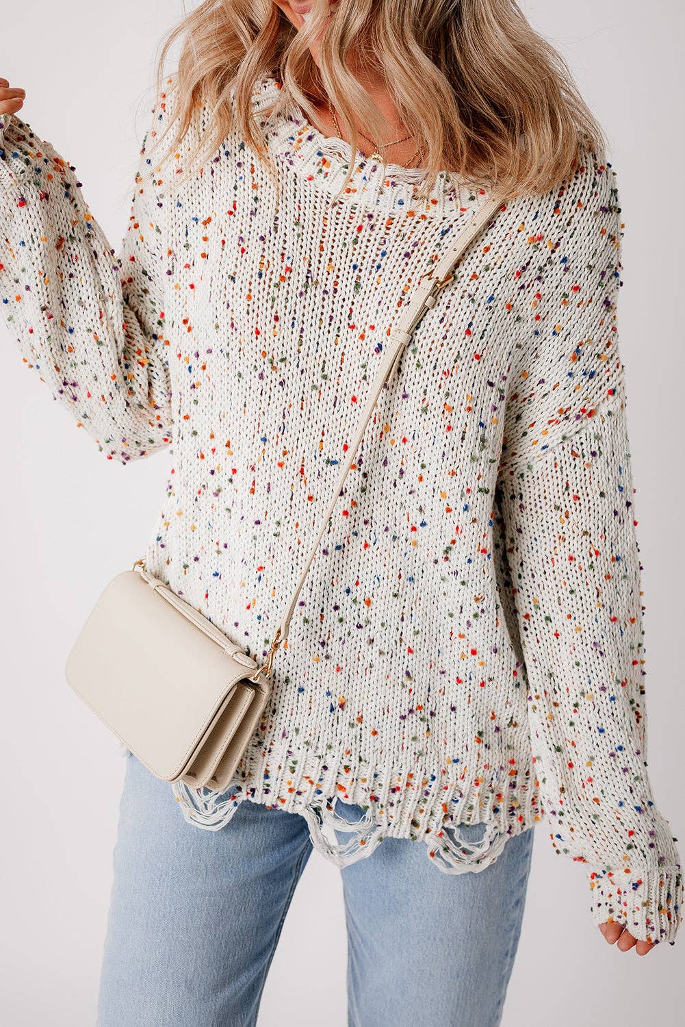 Confetti Distressed Sweater