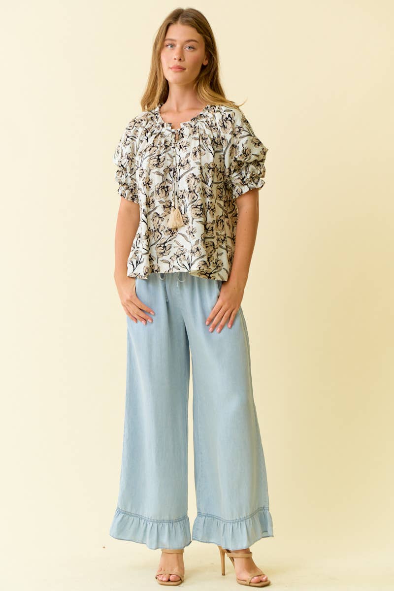 BUBBLE SLEEVE SWING TOP - 45543T