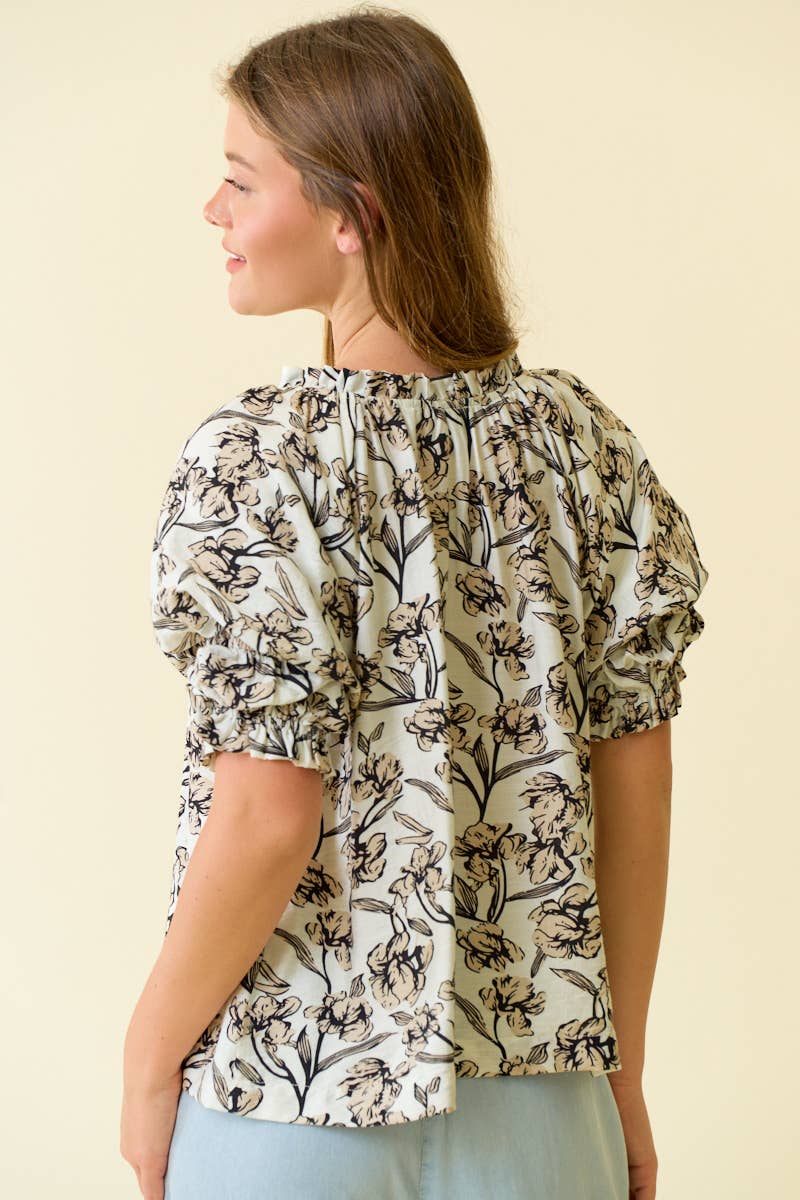 BUBBLE SLEEVE SWING TOP - 45543T