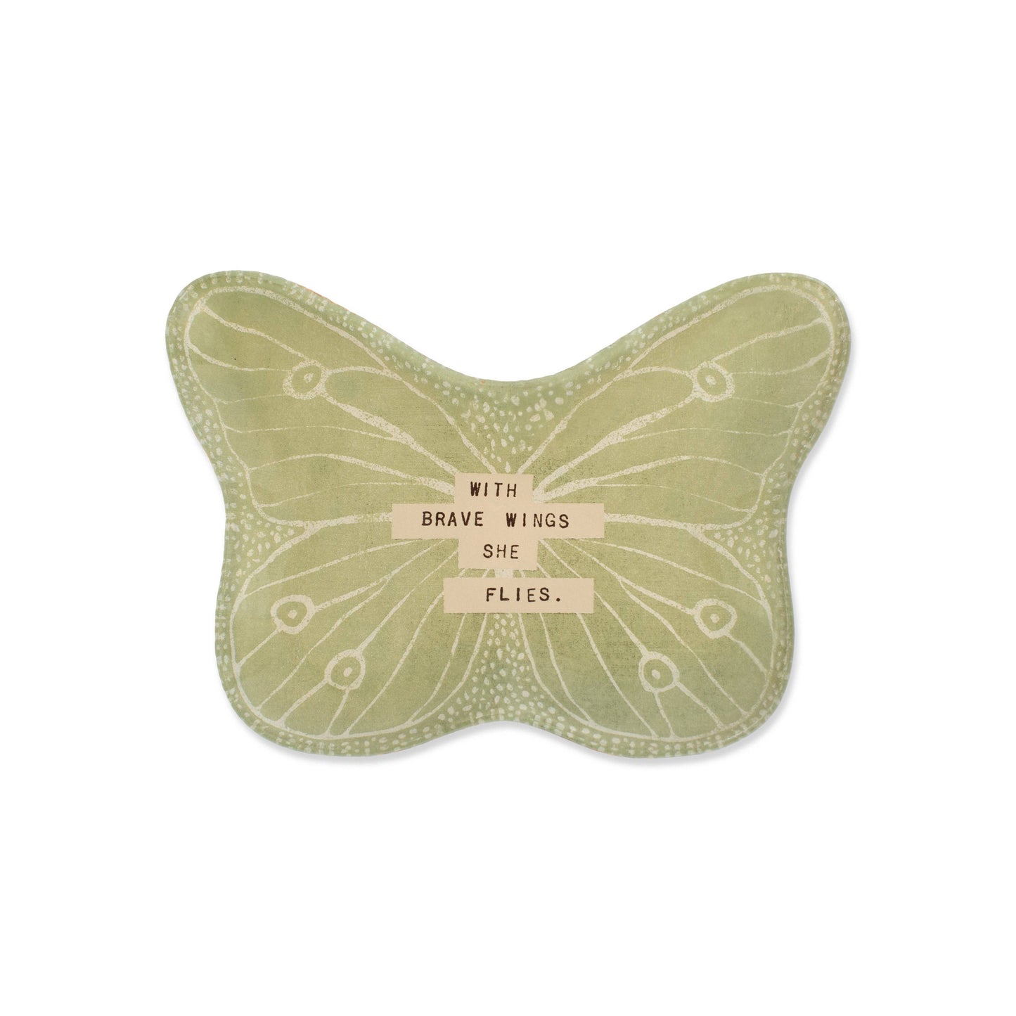 With Brave Wings She Flies - Small Butterfly Decoupage Plate