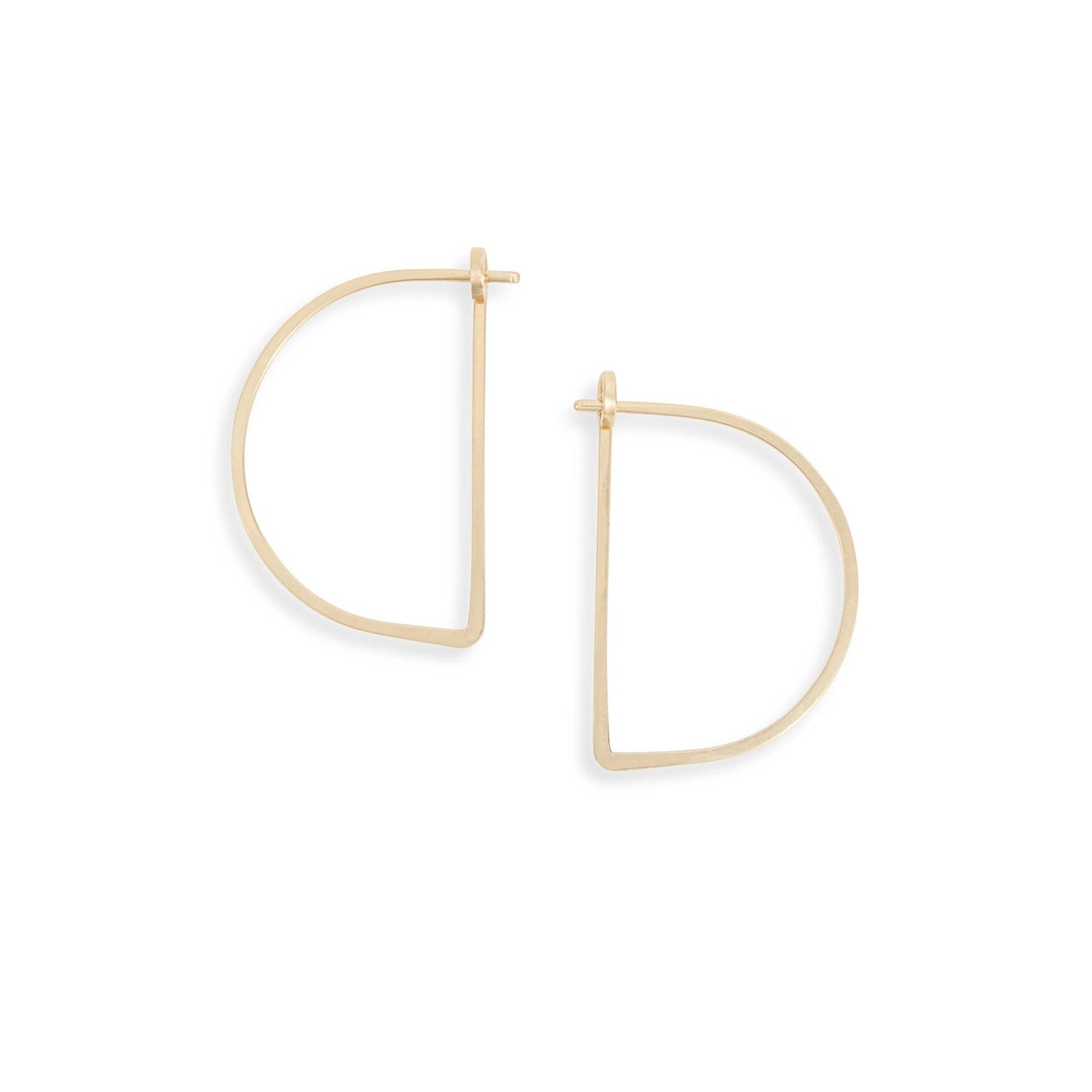 Minimal Hoop Earrings - Small Semi Circle Half Moon