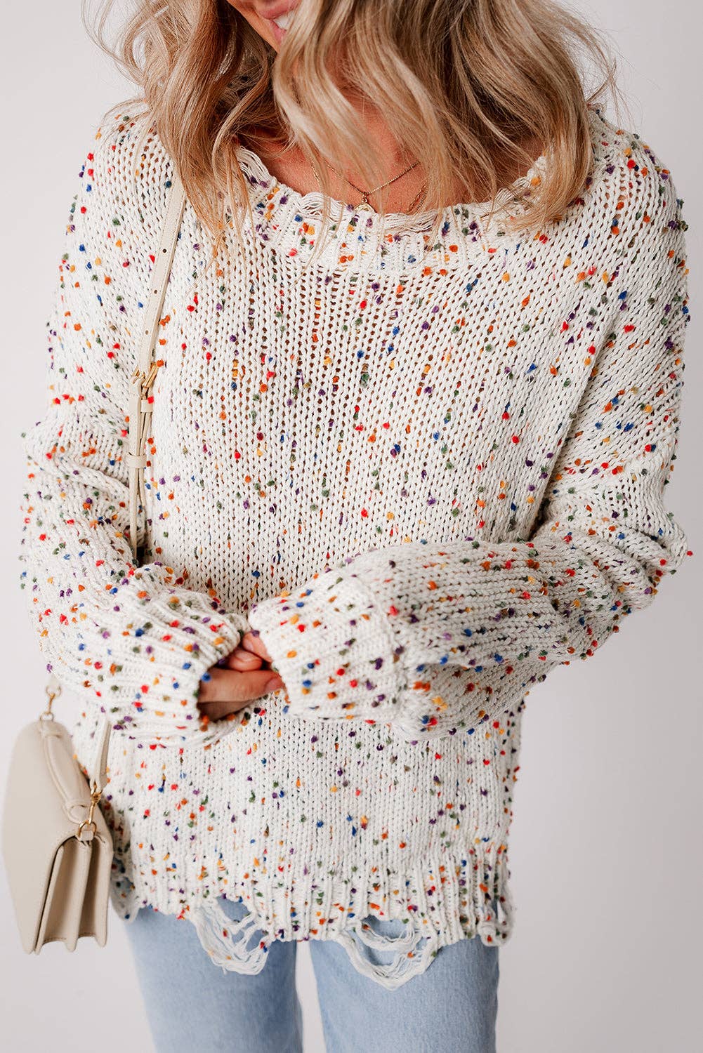 Confetti Distressed Sweater