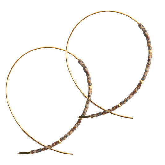 Confetti Earrings-Tortoise | Threader Hoop Earrings