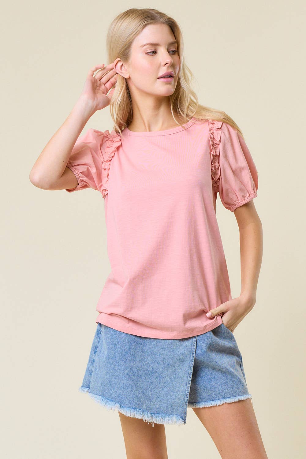 Frilled Puff Sleeve Top