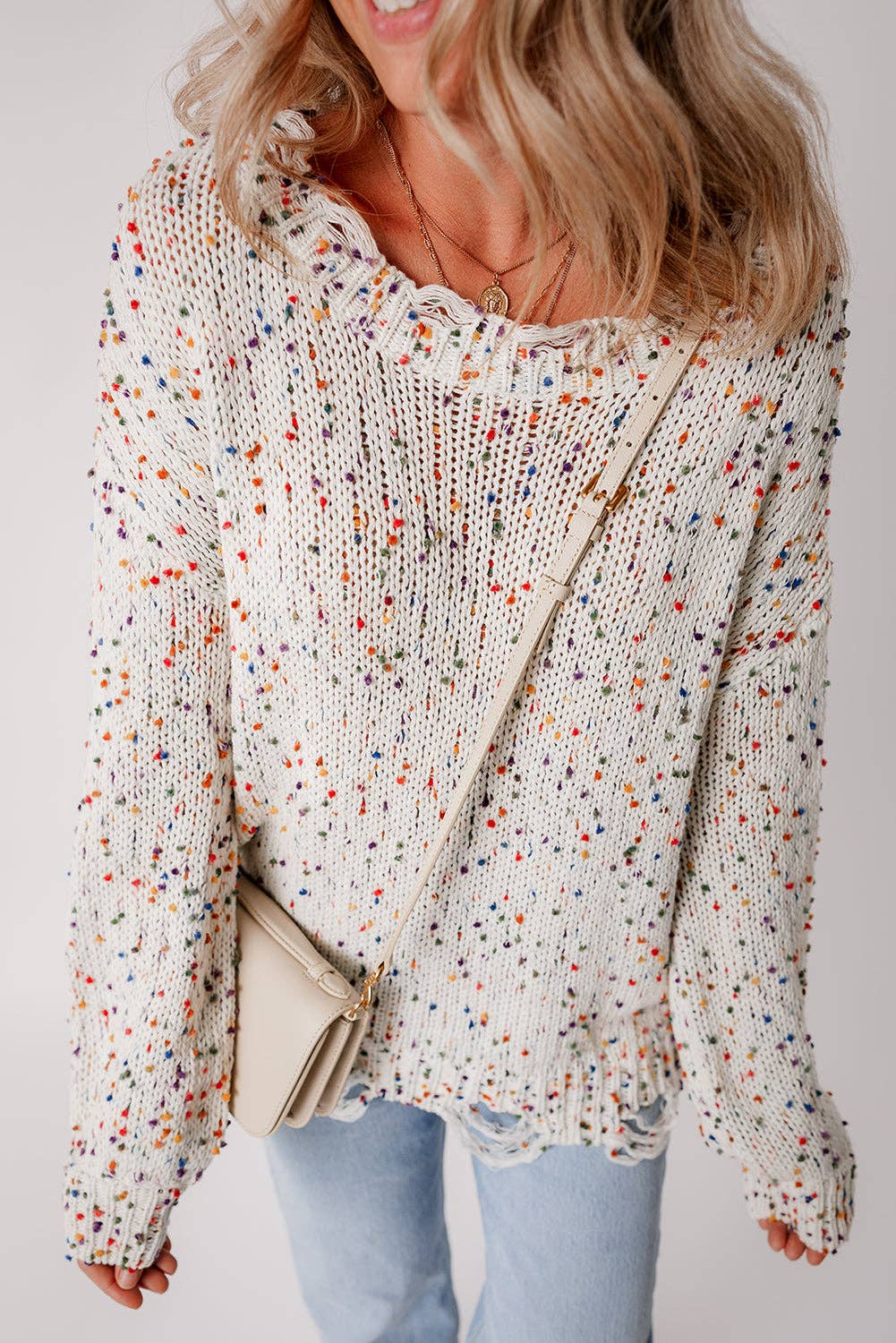 Confetti Distressed Sweater