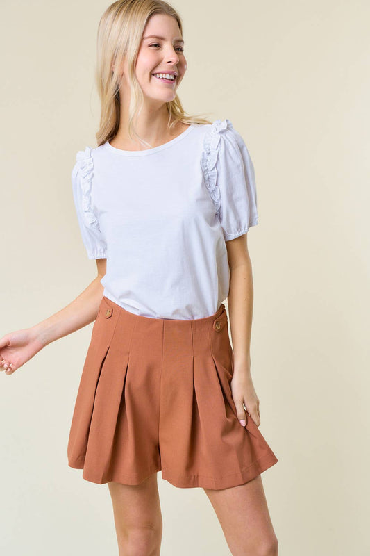 Frilled Puff Sleeve Top