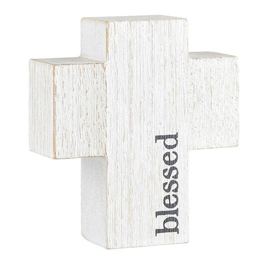Wood Cross - Blessed