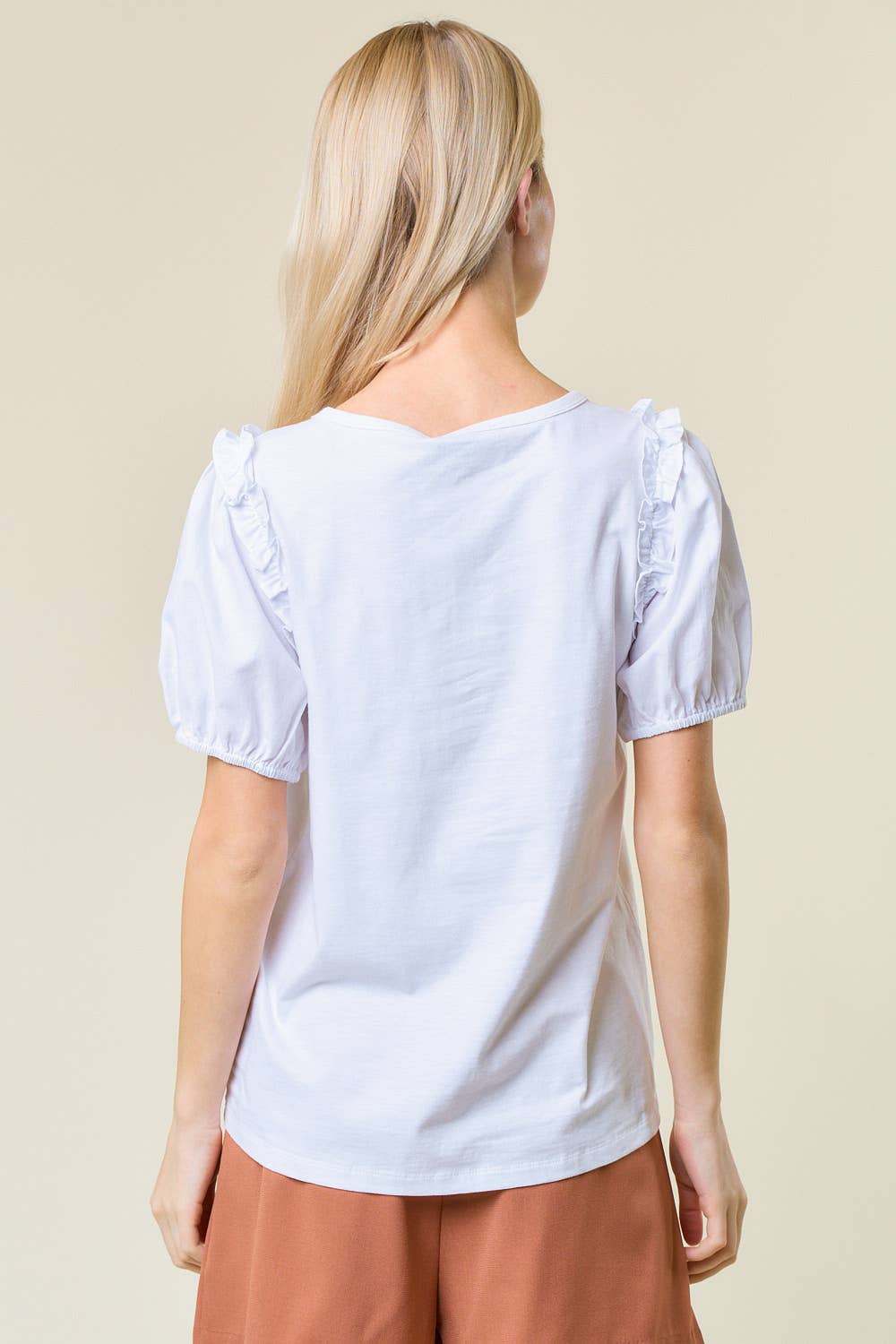 Frilled Puff Sleeve Top