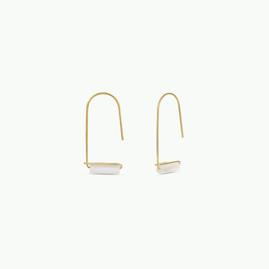 Drop - Mother of Pearl - Gold Earrings