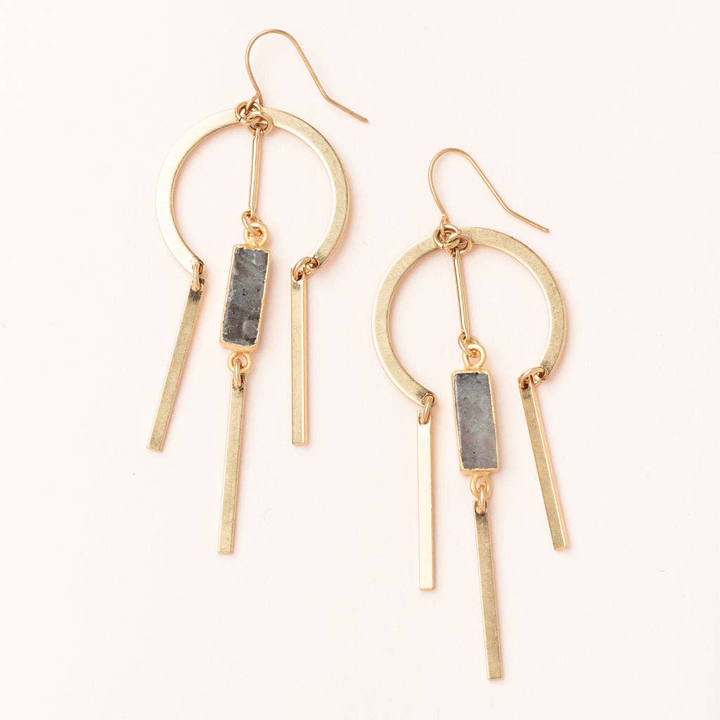 Dream Stone Earring - Labradorite/Gold