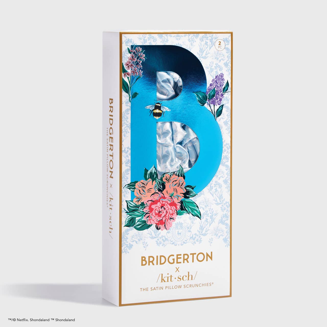 Kitsch x Bridgerton Satin Pillow Scrunchies / Toile De Blue