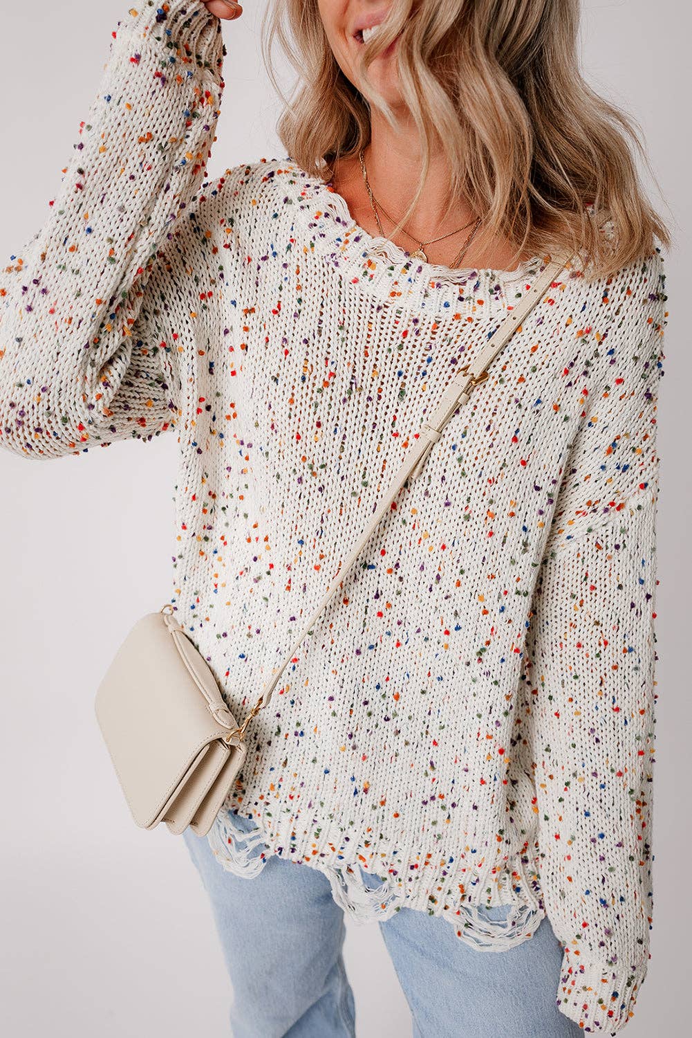 Confetti Distressed Sweater