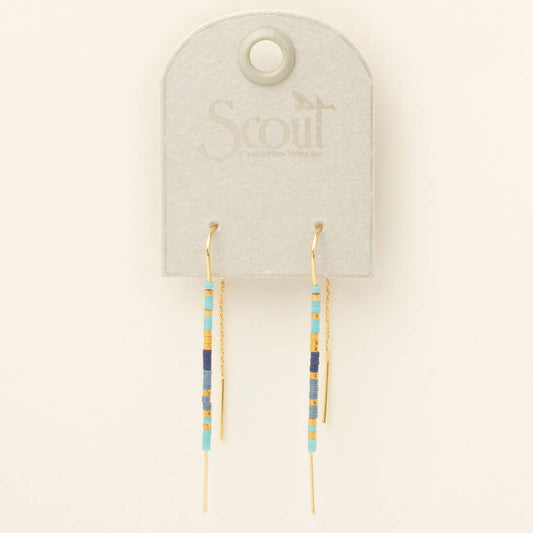 Chromacolor Miyuki Thread Earring - Cobalt Multi/Gold