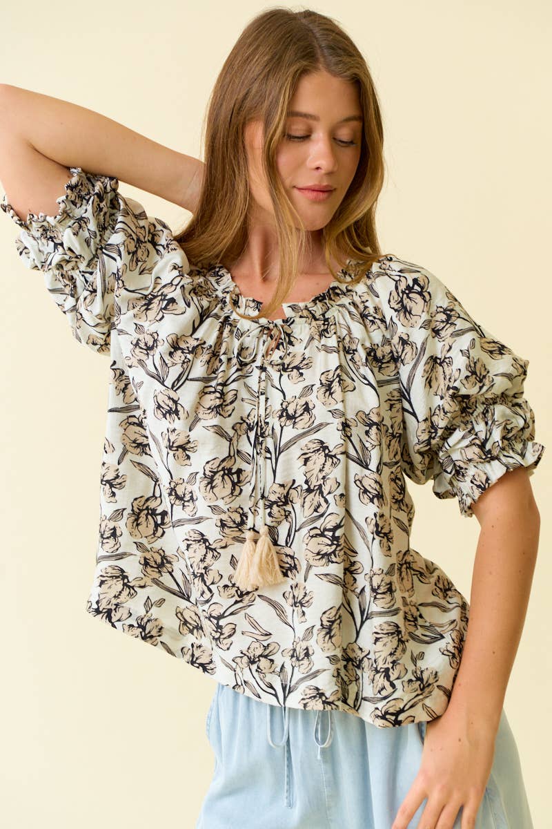 BUBBLE SLEEVE SWING TOP - 45543T