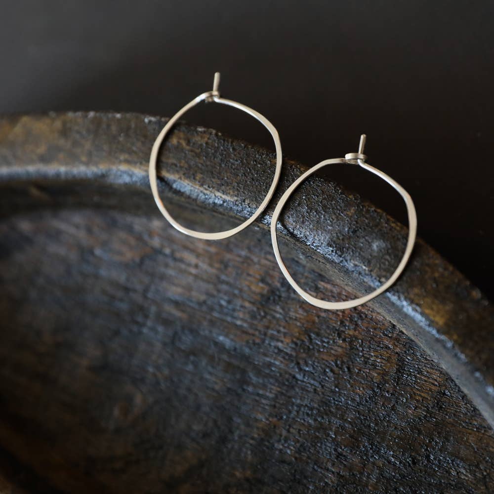 Minimal Hoop Earrings - Small Organic Circles