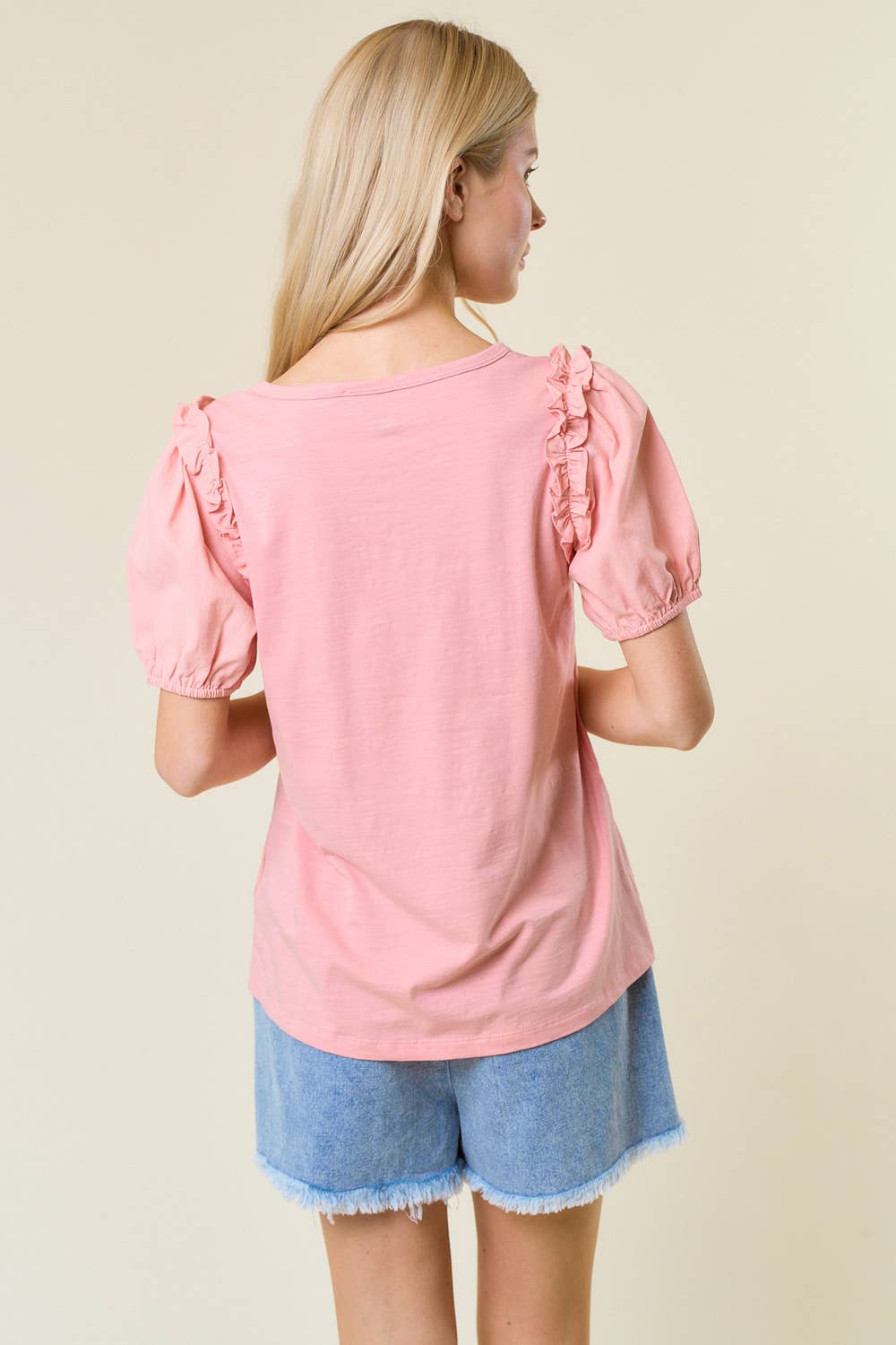 Frilled Puff Sleeve Top