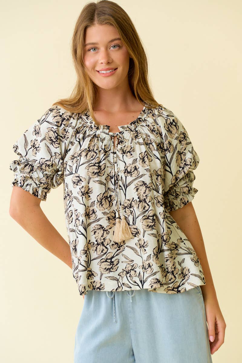 BUBBLE SLEEVE SWING TOP - 45543T