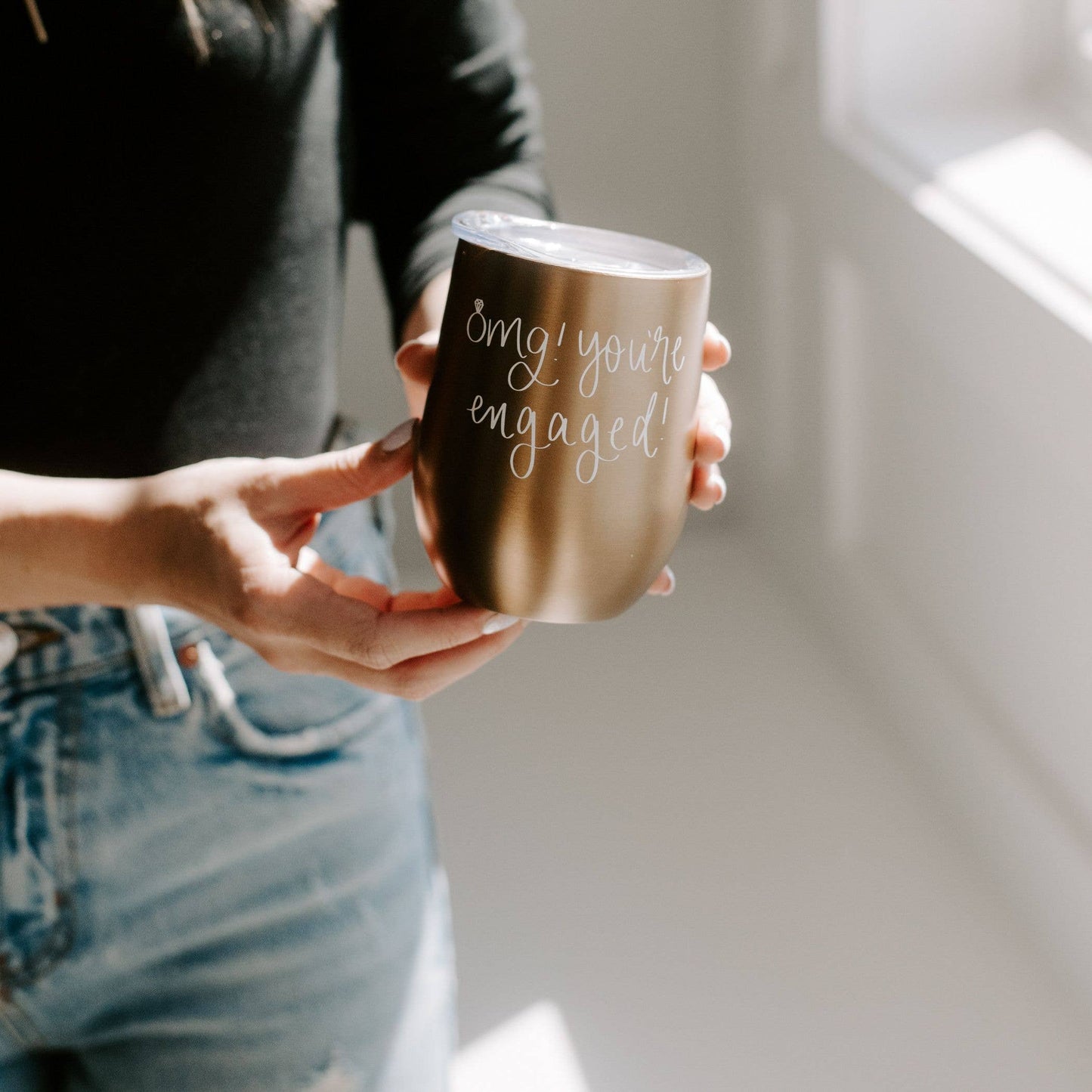 OMG! You're Engaged! Metal Wine Tumbler