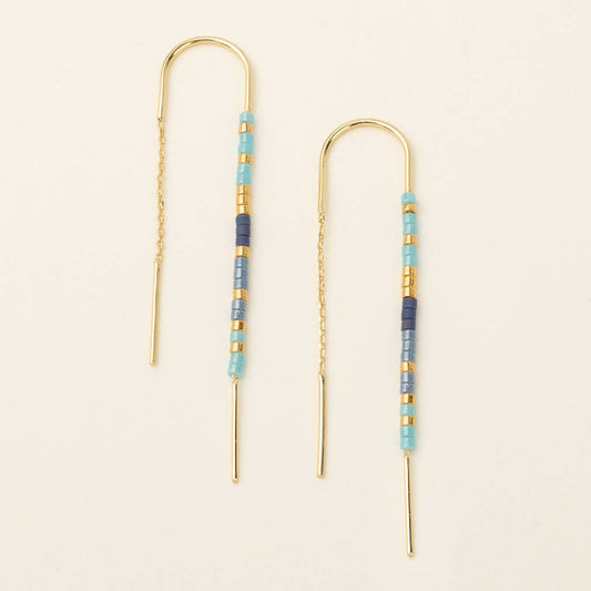 Chromacolor Miyuki Thread Earring - Cobalt Multi/Gold