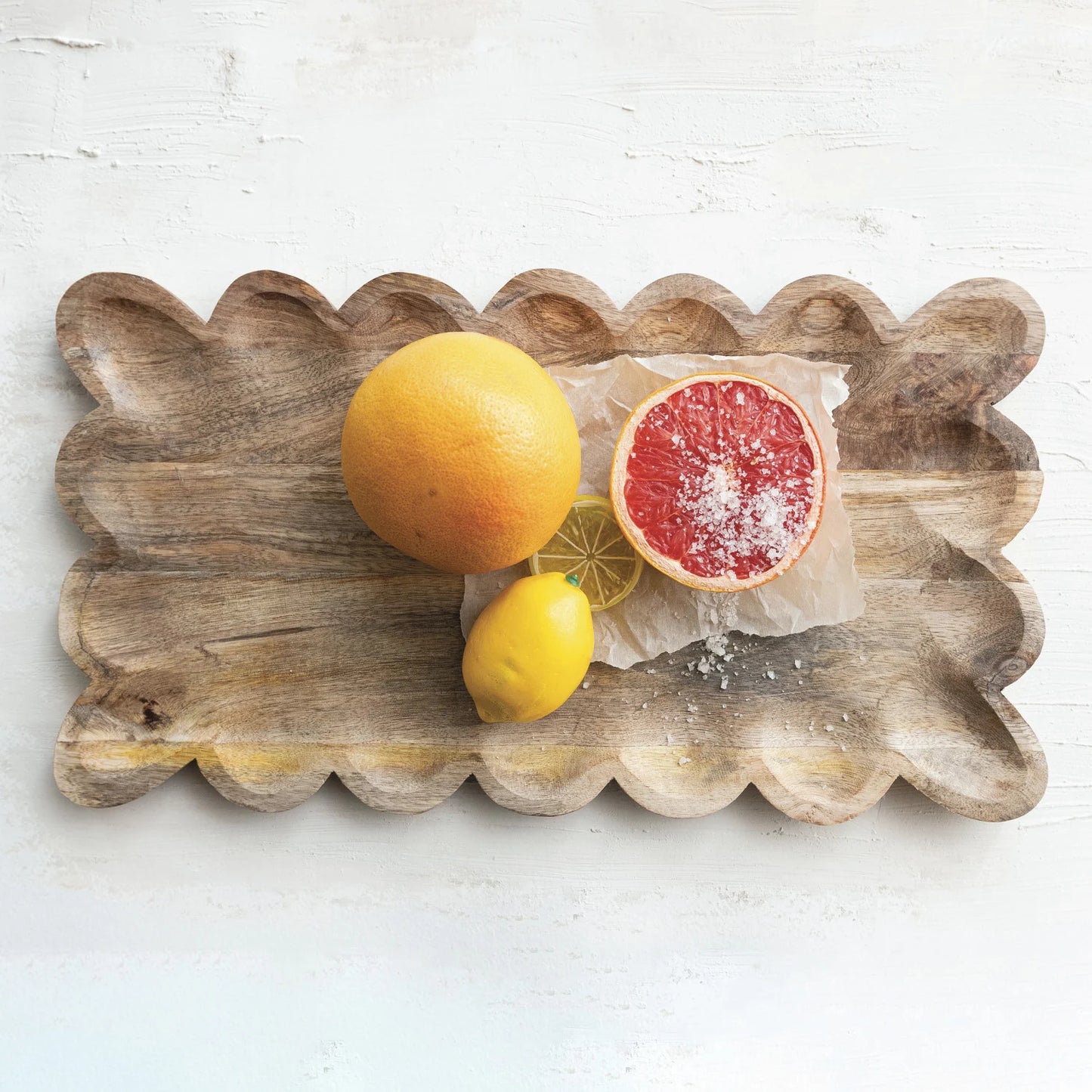 Scalloped Mango Wood Serving Board