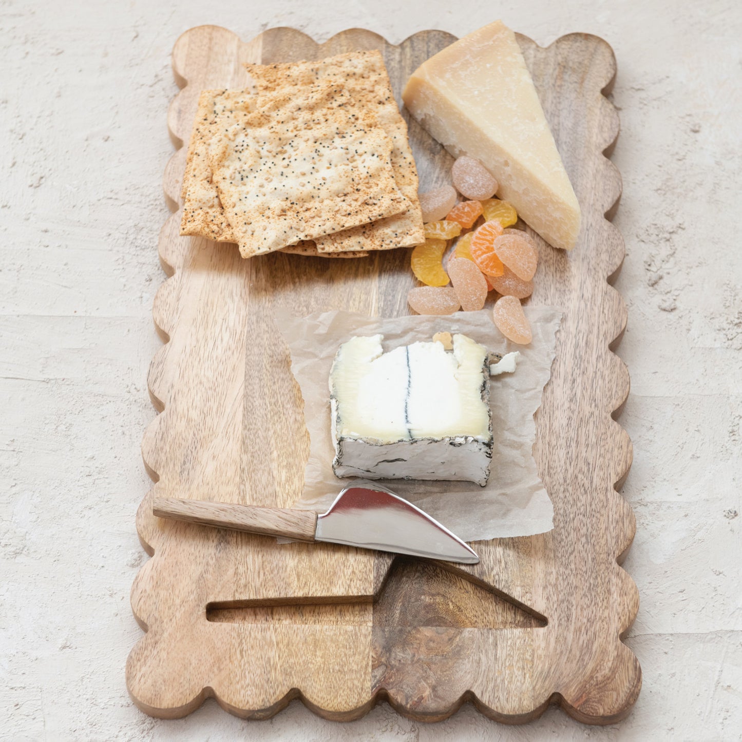 Mango Wood Serving Board with Knife