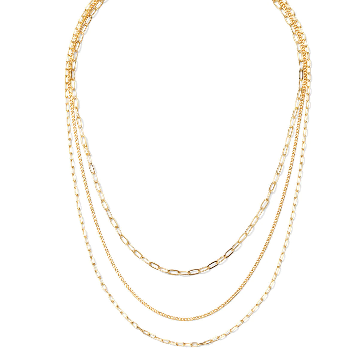 Triple Layer Delicate Chain Necklace (Gold or Silver)