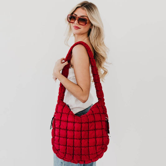 Carmen Quilted Hobo Tote Bag - 3 Colors
