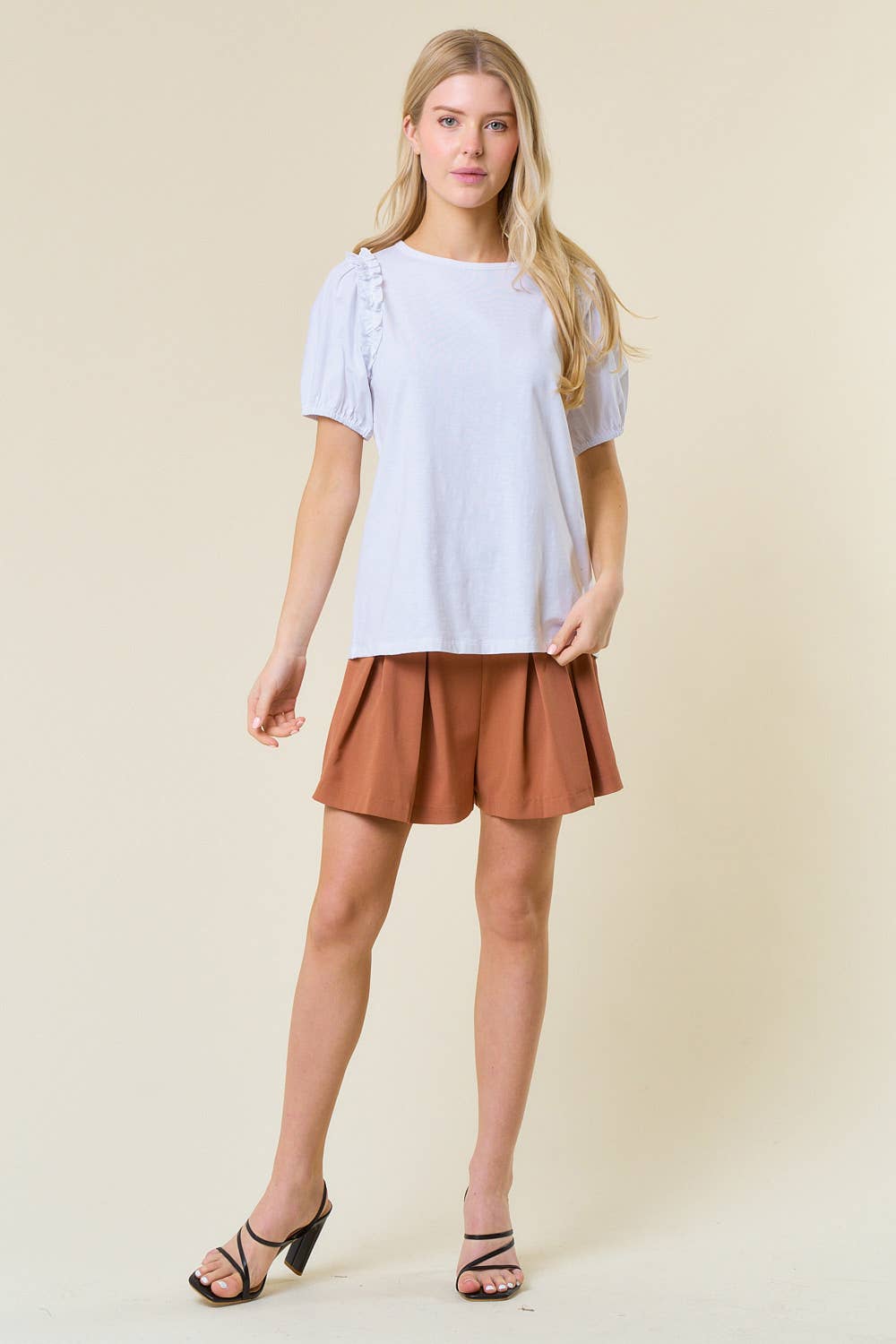 Frilled Puff Sleeve Top