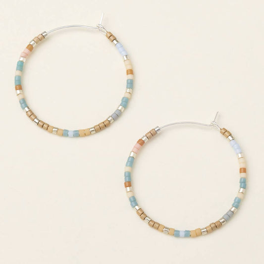 Chromacolor Miyuki Small Hoop - Desert Blue Multi/Silver