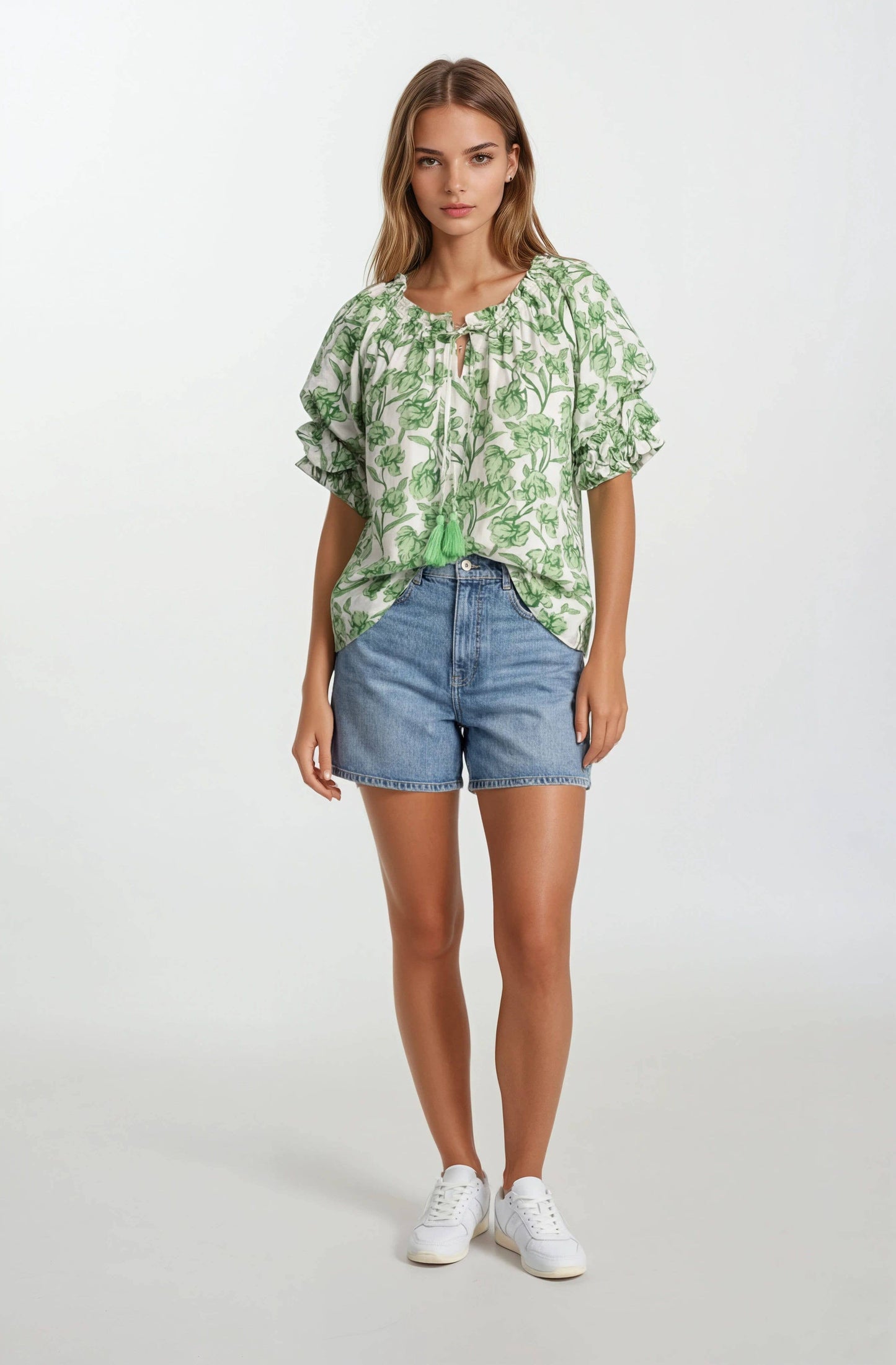 BUBBLE SLEEVE SWING TOP - 45543T