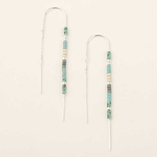 Chromacolor Miyuki Thread Earring - Turquoise Multi/Silver