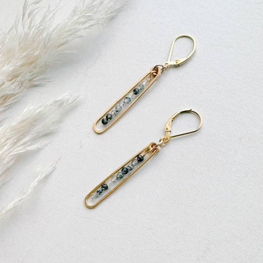 Lyric | Gold Filled Handmade Earrings | Black Rutile Quartz