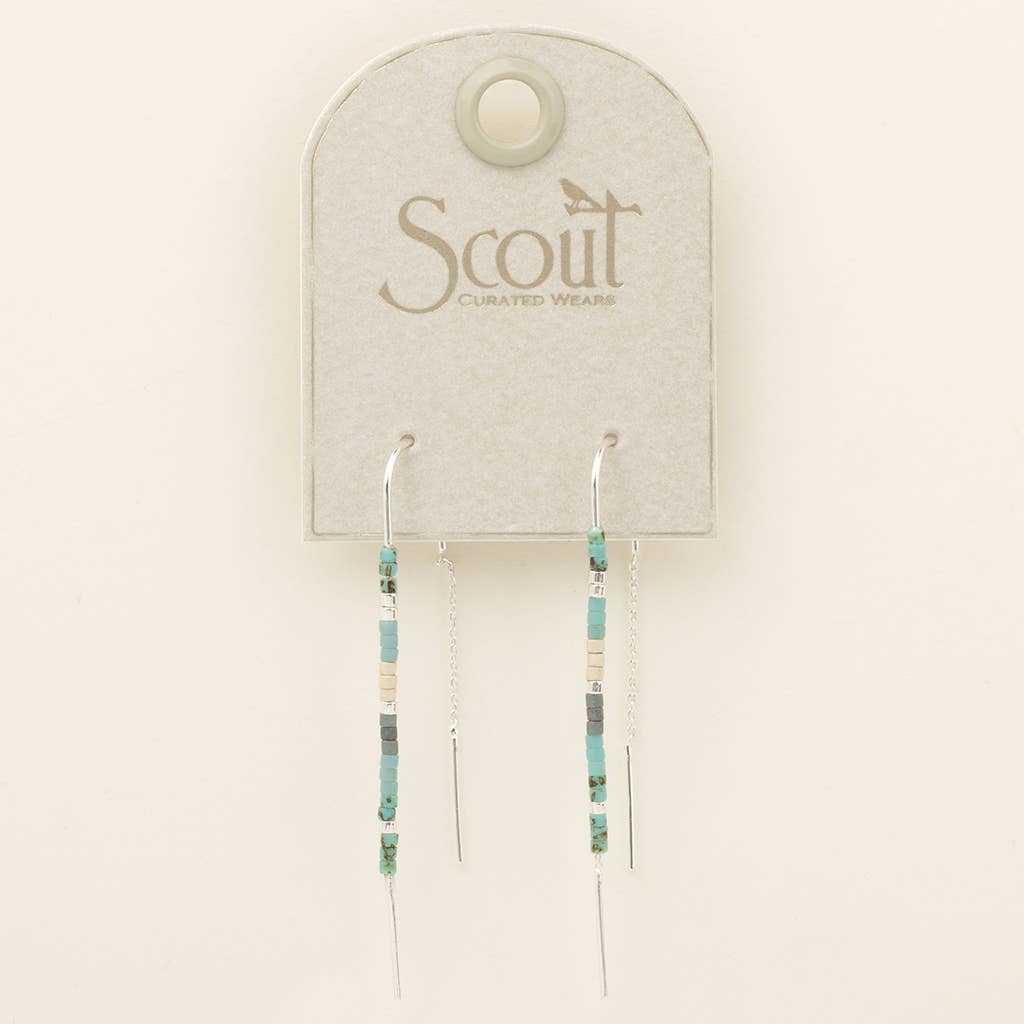 Chromacolor Miyuki Thread Earring - Turquoise Multi/Silver