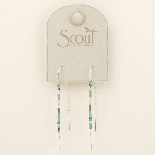 Chromacolor Miyuki Thread Earring - Turquoise Multi/Silver