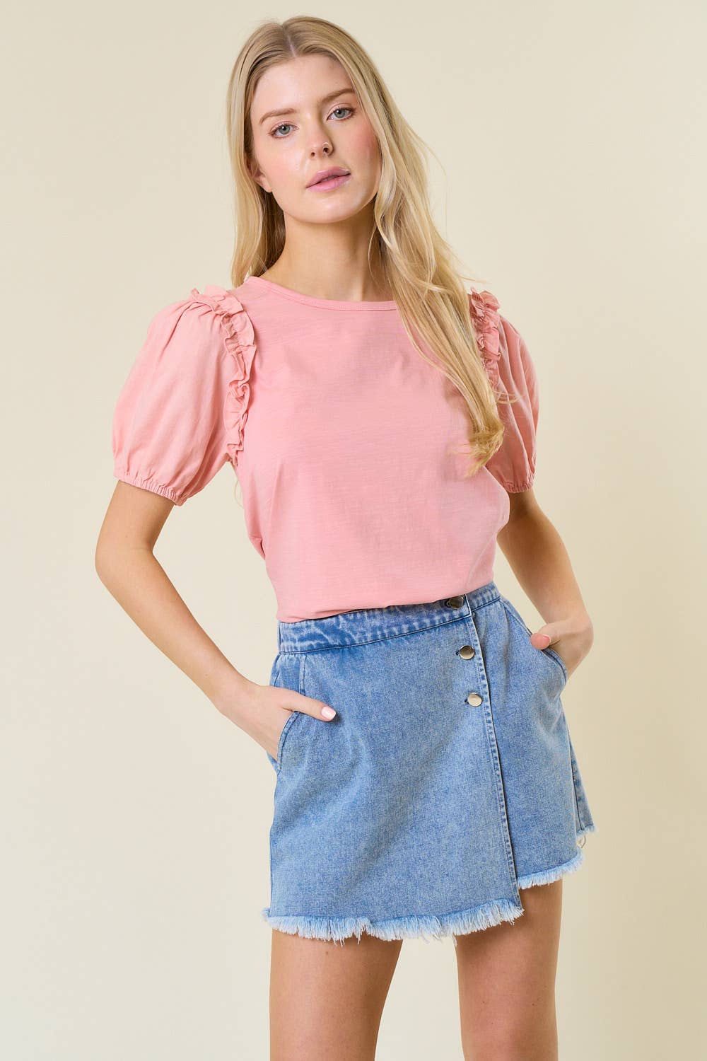 Frilled Puff Sleeve Top