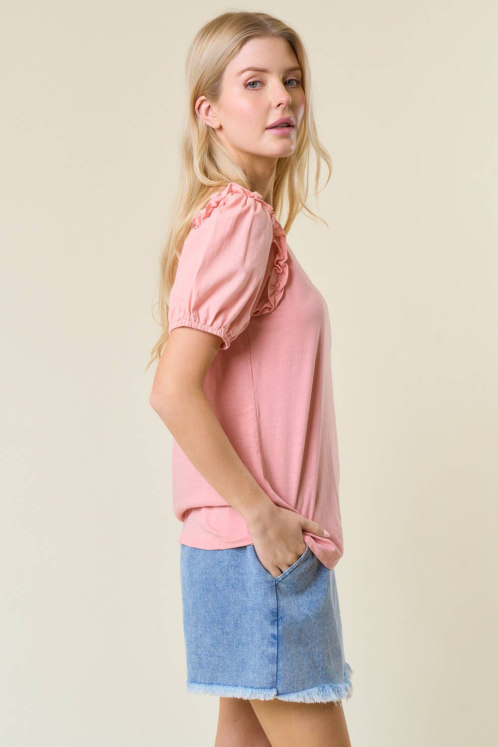 Frilled Puff Sleeve Top