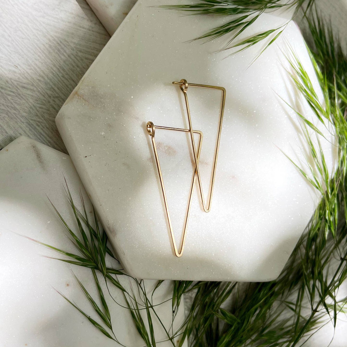 Apex Triangle Minimal Geometric Hoop Earrings