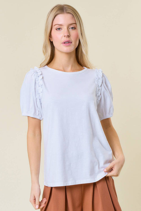 Frilled Puff Sleeve Top
