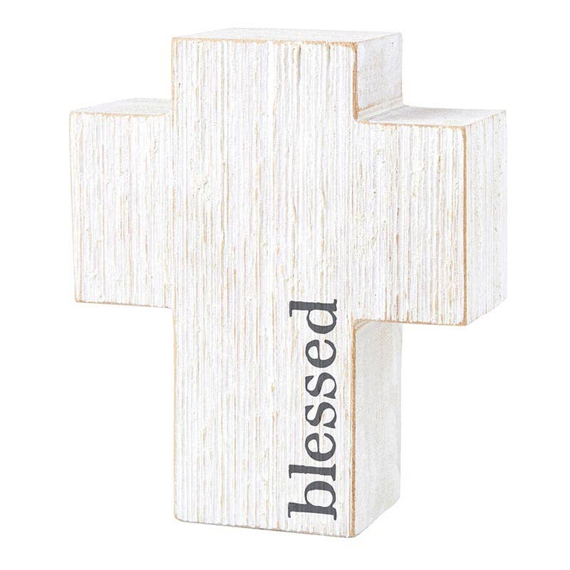 Wood Cross - Blessed